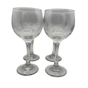 Set Of 4 Clear Stemmed Wine Glasses Durable Stylish Stemware Classic Appeal